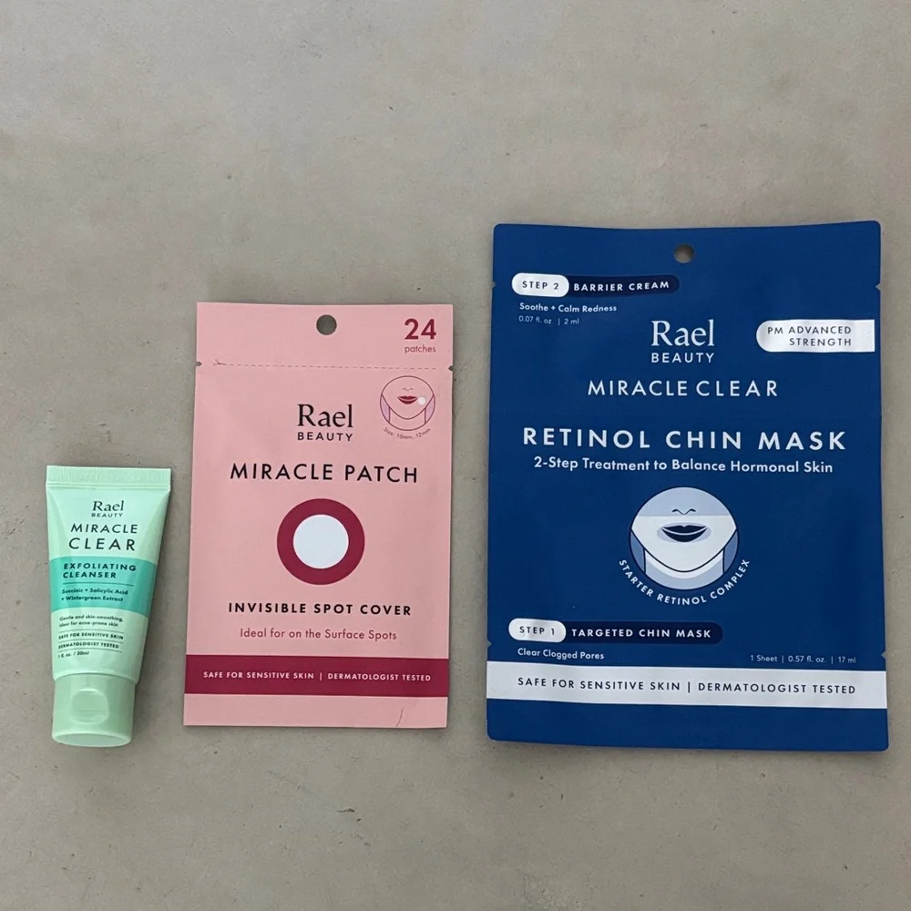 New RAEL K-Beauty bundle: Retinol Chin Mask, Patches & Exfoliating Cleanser